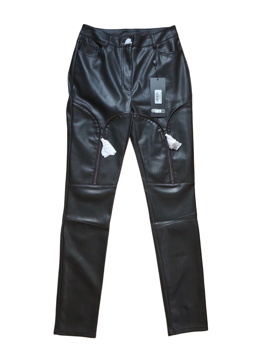 Black Gothic Faux Leather Skinny Pants - Picture 4 of 6